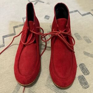 Dolce vita red suede lace up ankle booties
